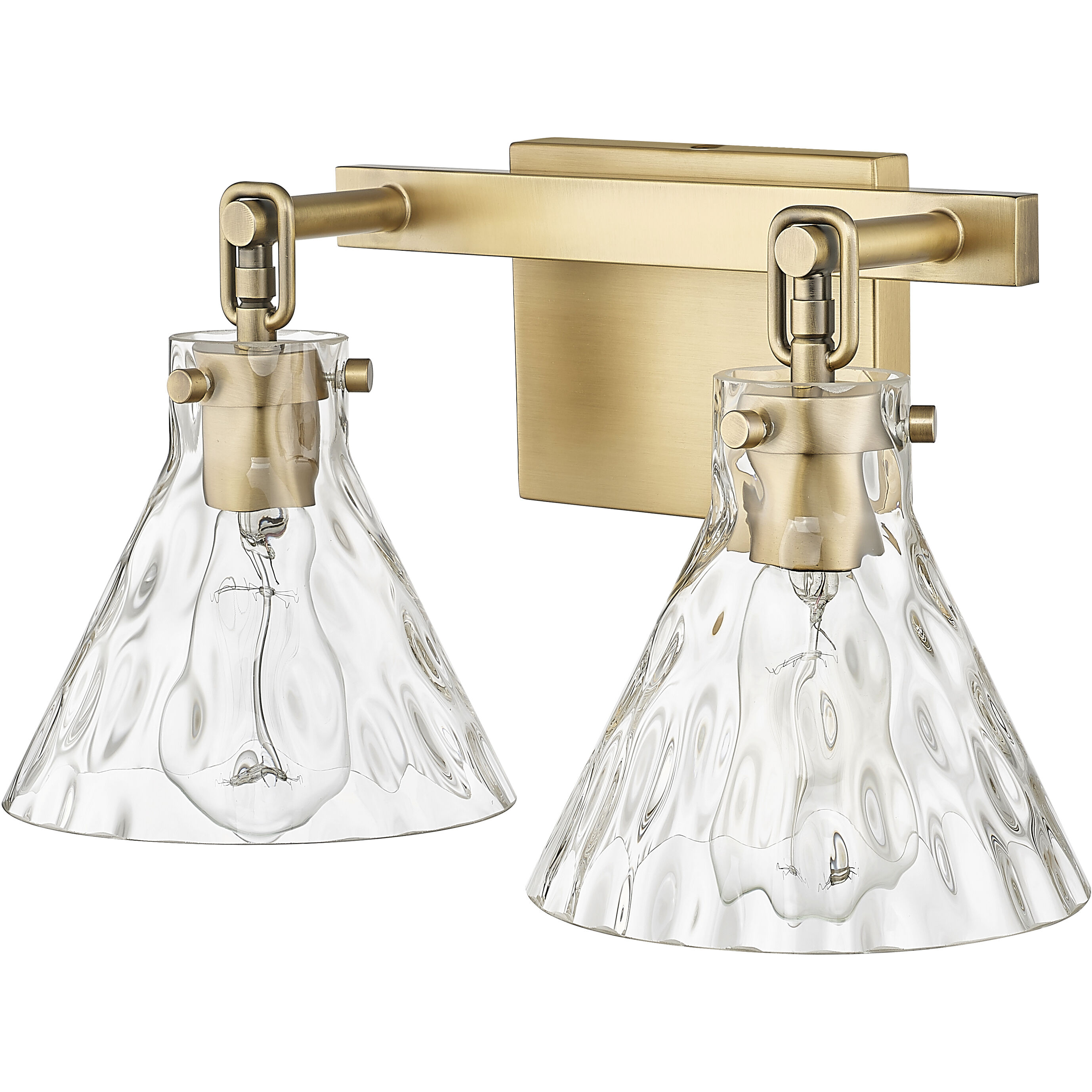 Barlon 2 Light 16.25 inch Vintage Brass Bathroom Vanity Light Wall Light